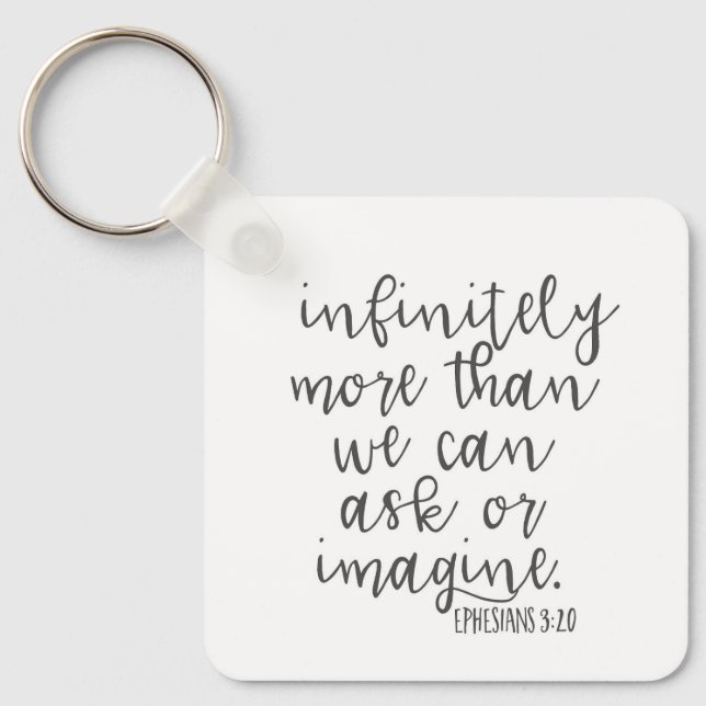 Llavero Efesios 3:20 Infinitamente Más Biblia Arte De Escr (Anverso)