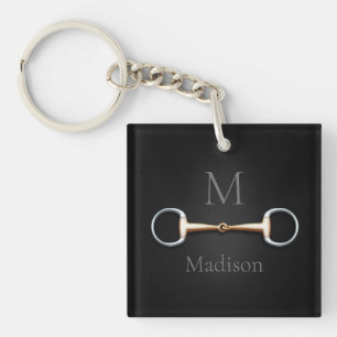 Llavero Eggbutt Snaffle Bit Monogramado Ecuestre