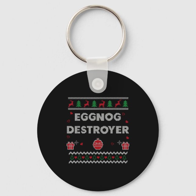 Llavero Eggnog Lover Funny Ugly Christmas Style Xmas Gift  (Anverso)