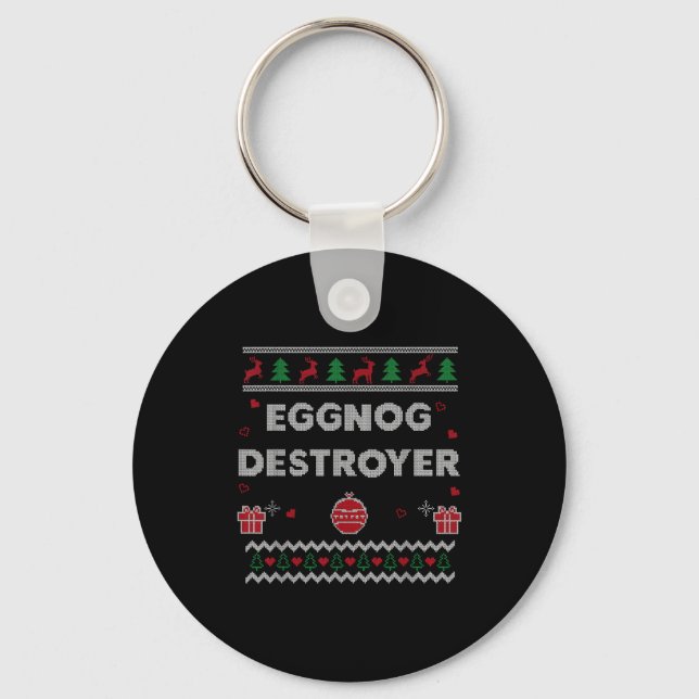 Llavero Eggnog Lover Funny Ugly Christmas Style Xmas Gift  (Anverso)
