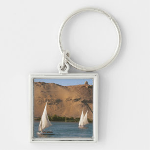 Llavero Egipto, Asuán, río Nilo, veleros Felucca,