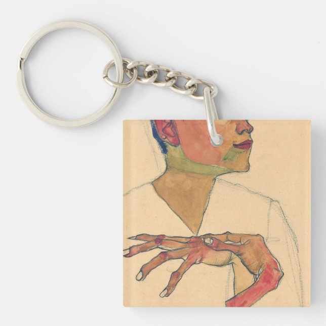 Llavero Egon Schiele Autoretrato Con Las Manos En El Pecho (Frente)