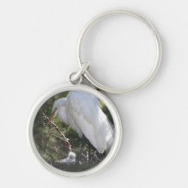 Llavero Egret Snowy Baby Keychain