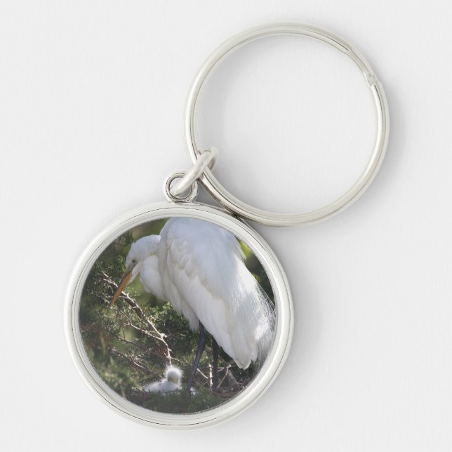 Llavero Egret Snowy Baby Keychain (Frente)