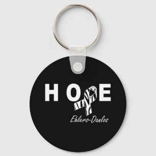 Llavero Ehlers-Danlos Hope Zebra Stripe Ribbon Keychain