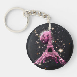 Llavero Eiffel Tower Night Moon          