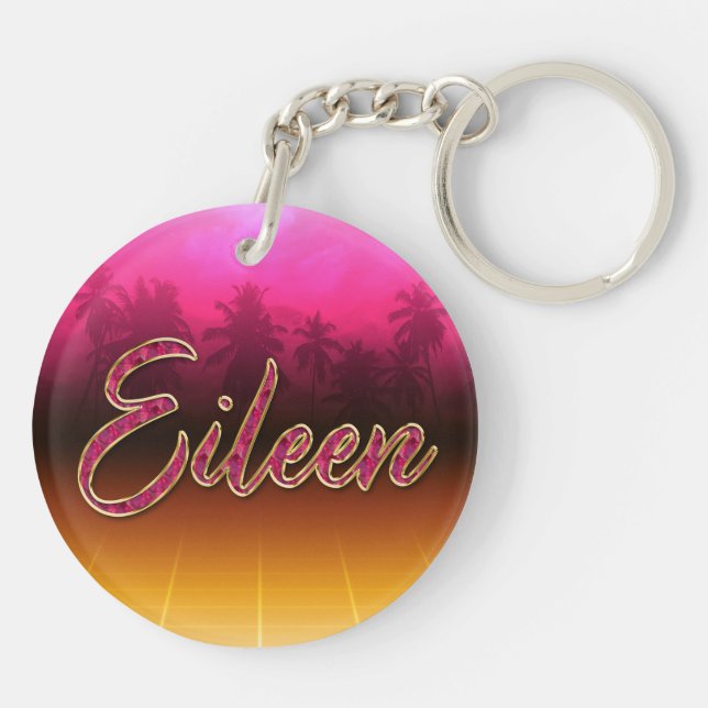 Llavero Eileen Vorname Name golden pink Schlüsselanhänger (Atrás)