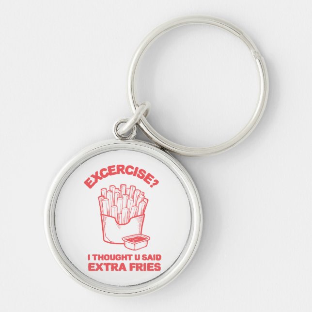Llavero Ejercicio pensé que dijiste papas extra - Amo las  (Frente)
