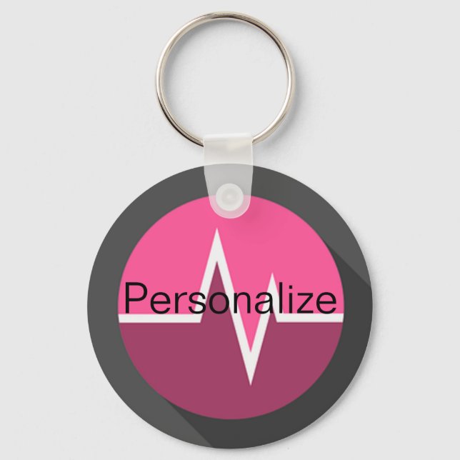 Llavero EKG  line nurse dr medical pink keychain (Anverso)