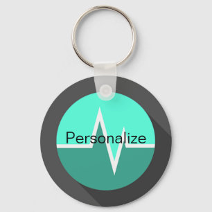 Llavero EKG turquoise keychain