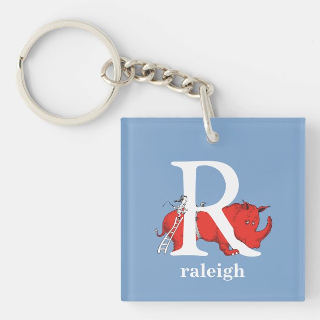 Llavero El ABC de Dr. Seuss: Letra R - Blanco | Agrega tu  (Frente)