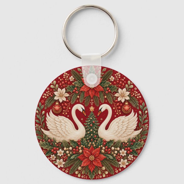 Llavero El Abrazo de los Cisnes de Yuletide (Reverso )
