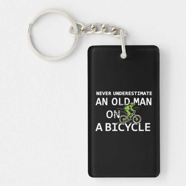 Llavero El abuelo nunca subestima la bicicleta del viejo h (Frente)