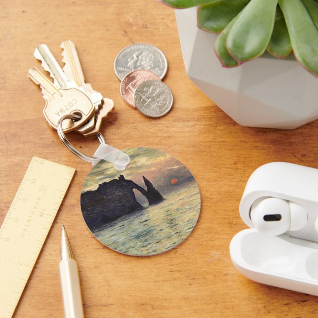 Llavero El acantilado de Etretat, puesta de sol por Claude (Escritorio )