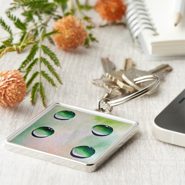 Llavero El agua verde cae sobre el arte (Lado)