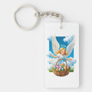 Llavero El alegre ángel de Pascua con canasta