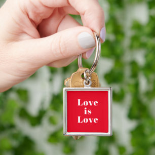 Llavero "El amor es amor" blanco rojo