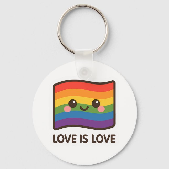 Llavero El amor es amor - Kawaii Rainbow Design (Anverso)