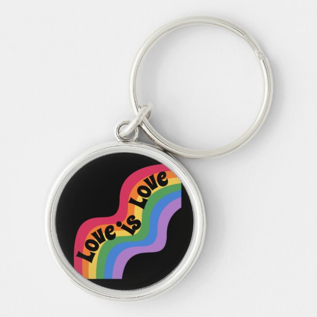 Llavero  El amor es amor. LGBT+orgullo. Arcoiris. Keychain (Frente)
