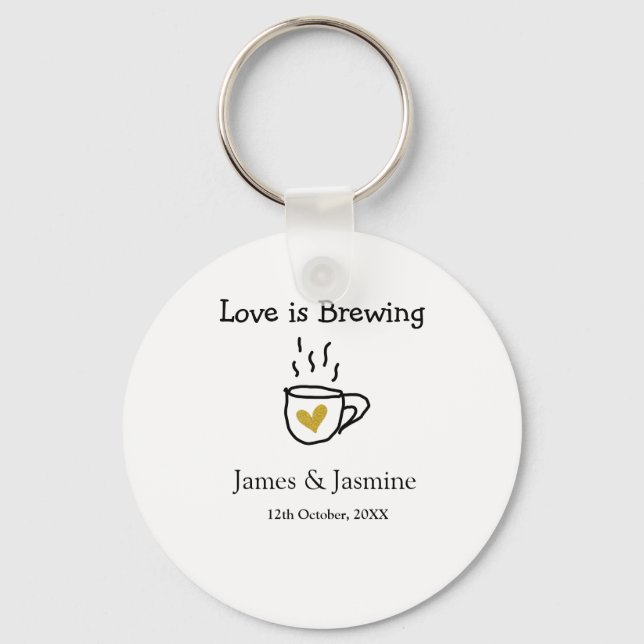 Llavero El amor es Breaking coffee mug nombre de pareja de (Anverso)
