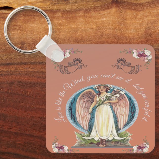 LLAVERO EL AMOR ES COMO EL VIENTO ÁNGEL  (Anverso)