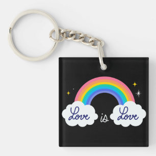 Llavero El amor es el amor. LGBT+orgullo. Tecla arco iris
