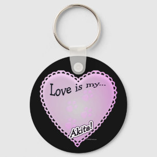 Llavero El amor es mi Akita Keychain