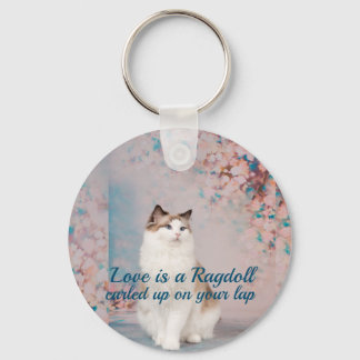 Llavero El amor es un Ragdoll curvado en tu regazo