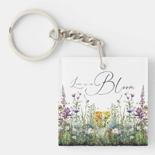 Llavero El amor está en flor Ducha de novia floral silvest