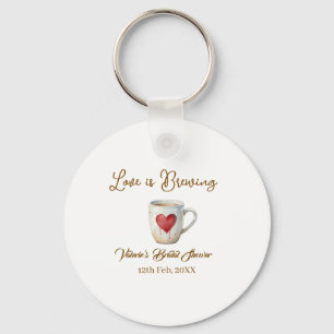 Llavero El amor está preparando taza de café blanca corazó