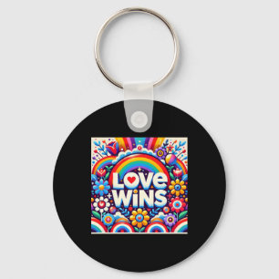 Llavero El amor gana al Pegatina de Art Tees