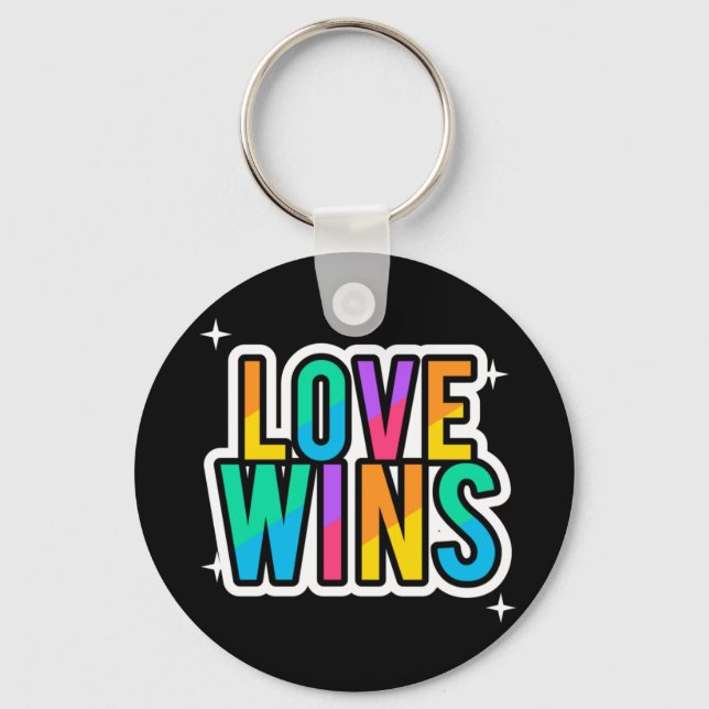 Llavero El amor gana. LGBTQ+Orgullo. Arcoiris. (Anverso)