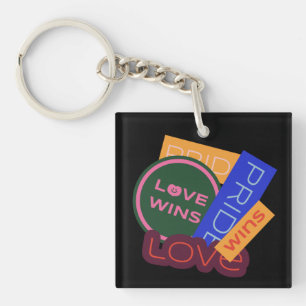 Llavero El amor gana. Orgullo. Orgullo gana. Orgullo LGBT+