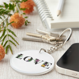 Llavero El amor moderno Colores brillantes Floral