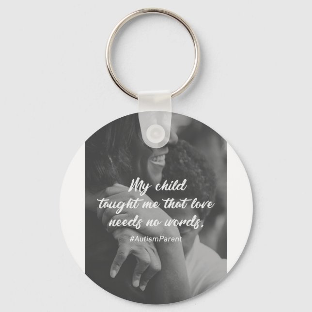 Llavero El amor no necesita palabras que apoyen el autismo (Anverso)