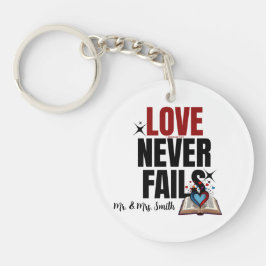 Llavero El amor nunca falla - 1 corintios 13:7-8