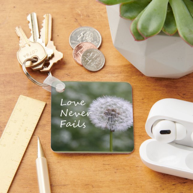 Llavero El amor nunca falla Dandelion1 Corintios 13 (Escritorio )