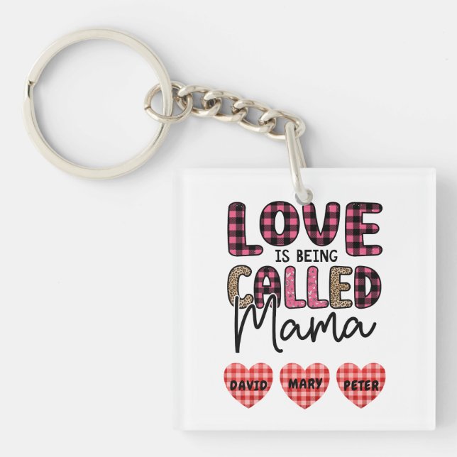 Llavero El amor se llama mamá, regalo de mamá Personalizab (Frente)