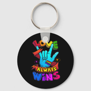 Llavero El amor siempre gana ASL Concienciación sorda Orgu