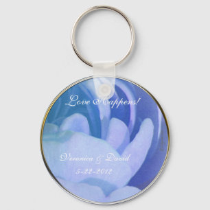 Llavero El amor sucede Rosa azul favorece la cadena de cla