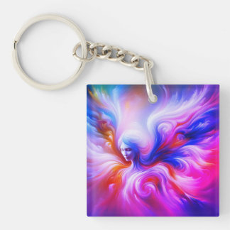 Llavero El ángel etéreo colorido en parte delantera + tras