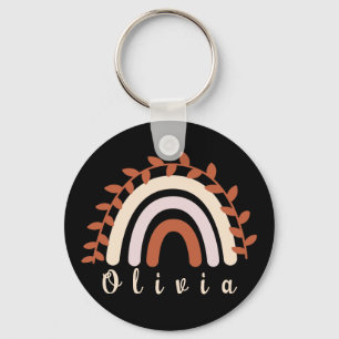 Llavero El arcoiris colorido con un nombre personalizado