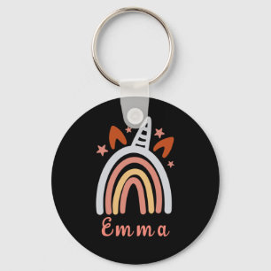Llavero El arcoiris de Boho Girly con nombre personalizado