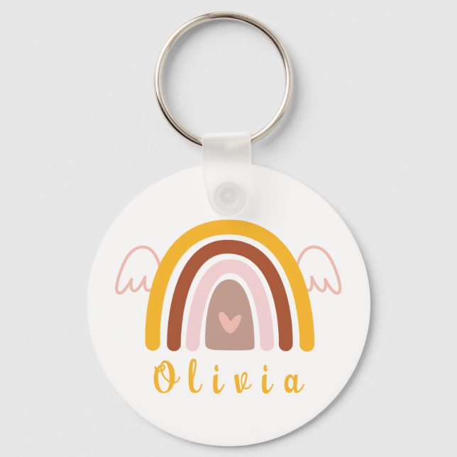 Llavero El arcoiris del Boho con un nombre personalizado (Anverso)