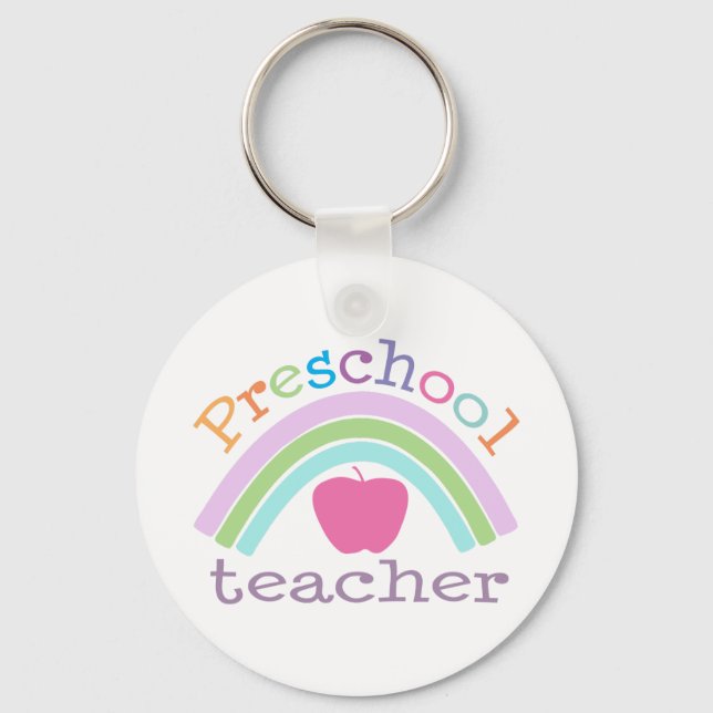 Llavero El arcoiris del profesor de preescolar (Anverso)