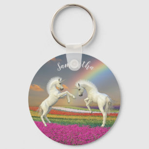 Llavero El arcoiris personalizado de unicornio