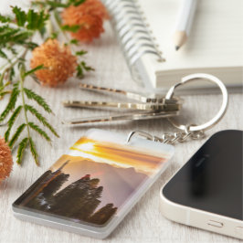 Llavero El atardecer sobre el bosque