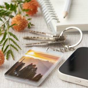 Llavero El atardecer sobre el bosque