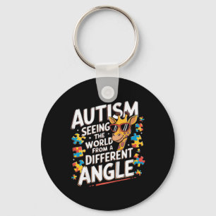 Llavero El autismo de la jirafa de los niños ve un ángulo
