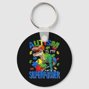 Llavero El autismo es mi superpoder el dinosaurio de conci